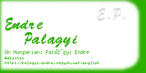 endre palagyi business card